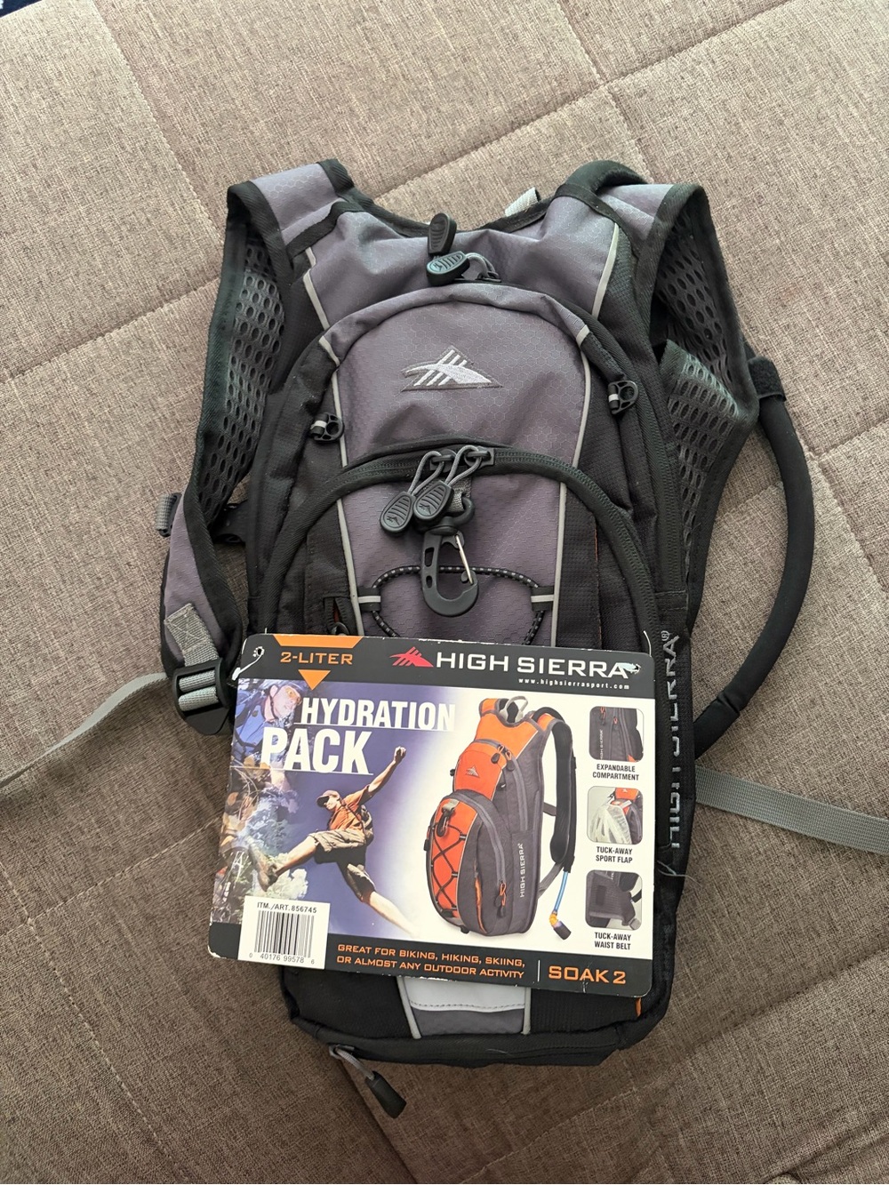 High Sierra Gray and Black Hydration Backpack